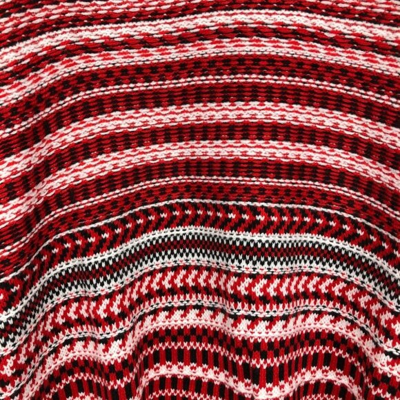 Lane Bryant Red White Stripe Classic Jacquard Cowl Neck Sweater size 10/12 - Picture 6 of 16